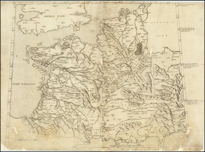 1507 Ptolemaic Map of France by Claudius Ptolemy