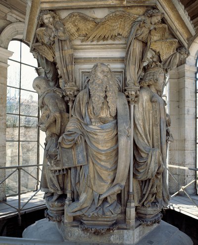 The base of the Well of Moses shows the prophets who foretold the coming of Christ (sculpture) by Claus Sluter