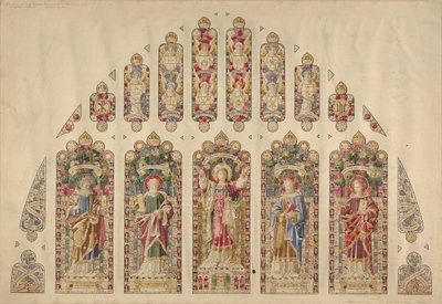 Design for a Multi-paned Stained-glass Window, Church of the Divine Paternity, New York, ca.1898 by Clayton and Bell