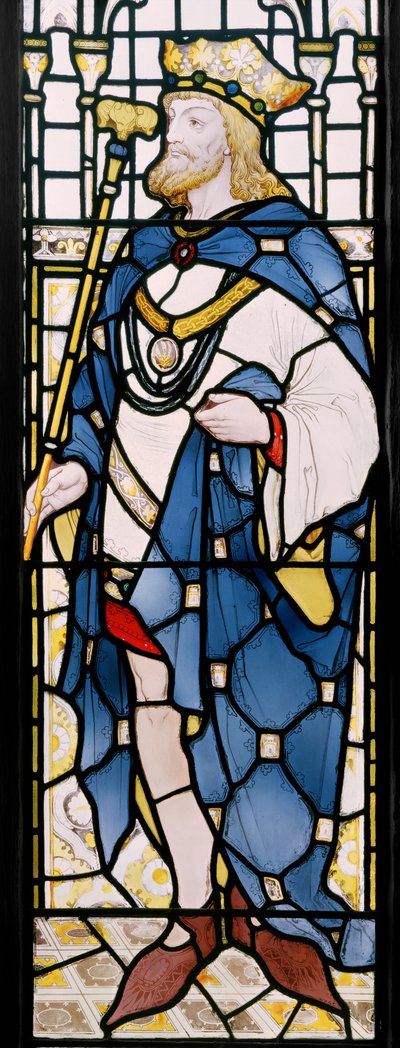 Edward II (detail), from a window in the Great Hall, 1867-71 by Clement James Heaton