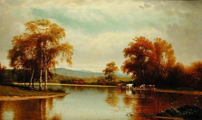 Cattle by a Stream by Clinton Loveridge