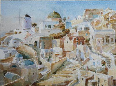 Santorini Oia – Late Afternoon Sun, 2022 by Clive Wilson
