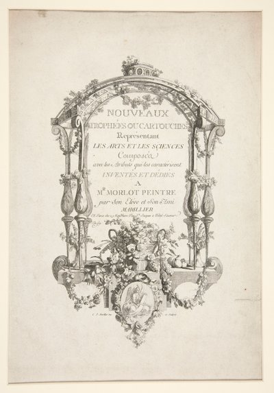 Title Page from New Trophies or Cartouches Representing the Arts and Sciences by Clément Pierre Marillier