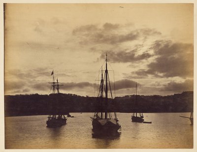 A Night Scene in the Harbor by Col. Henry Stuart Wortley