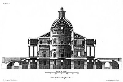Section of Mereworth Castle in Kent, Engraved by H. Hulsbergh by Colen Campbell