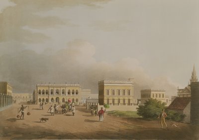 The Old Court House, Calcutta, plate 17 from Twenty Four Views in Hindostan, engraved by Harradon, published by Edward Orme, 1805 by Colonel Francis Swain Ward
