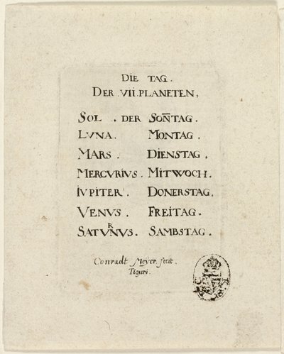 Title Page, from Der VII Planeten by Conrad Meyer