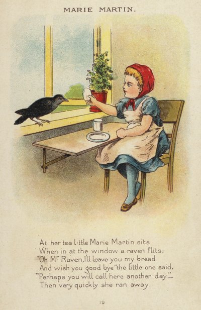Nursery Rhyme: Marie Martin (chromolithograph) by Constance Haslewood