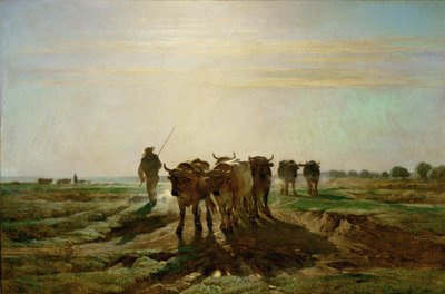 Cattle Walking to Work, Morning, 1855 by Constant-Emile Troyon