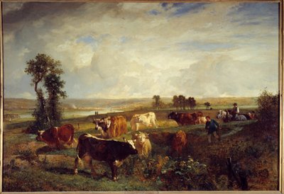 View taken from the heights of Suresnes (Hauts de Seine). Painting by Constant Troyon (1810-1865) by Constant Emile Troyon