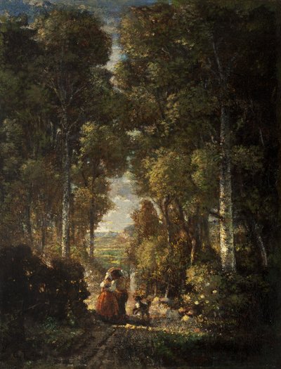 Village Road by Constant Emile Troyon