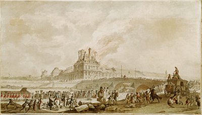 The Burning of the Pavilion de Flore by Constantin Emile Meunier