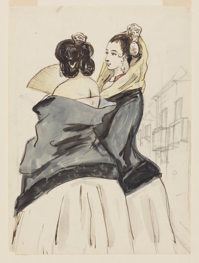 Two Spanish Women by Constantin Guys