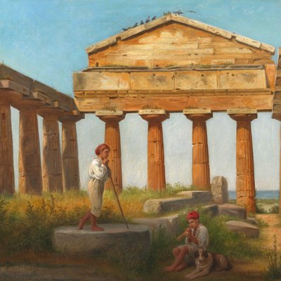 The Temple of Ceres at Paestum by Constantin Hansen