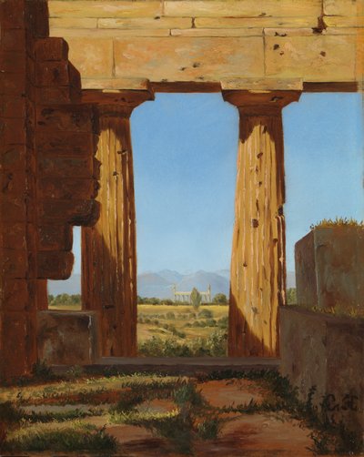 Columns of the Temple of Neptune at Paestum, 1838 by Constantin Hansen