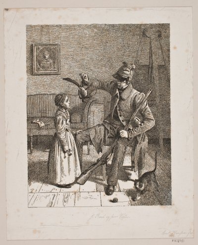 A Hunter Showing a Little Girl His Catch by Constantin Hansen