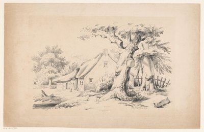 Farm and Two Trees (The Landscape) by Constantinus Cornelis Huysmans