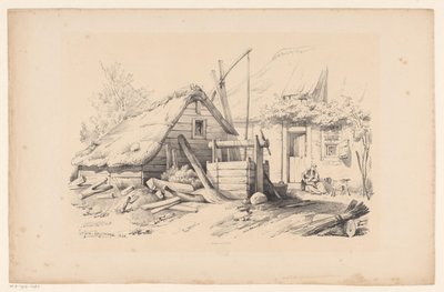 Farm with Well by Constantinus Cornelis Huysmans