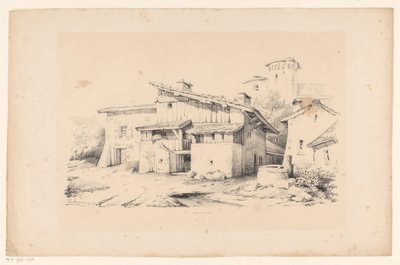 Houses and Tower by Constantinus Cornelis Huysmans