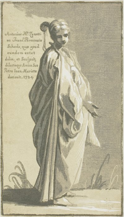 Young Woman Standing, Turned to the Right by Conte Antonio Maria Zanetti the Elder