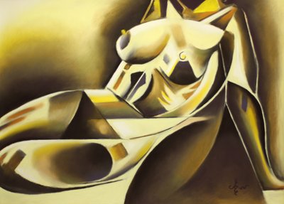 Abstract Golden Woman by Corné Akkers