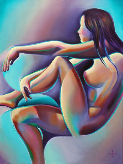 Colorful Nude Figure by Corné Akkers