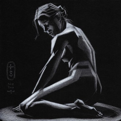 Contemplative Geometric Nude by Corné Akkers