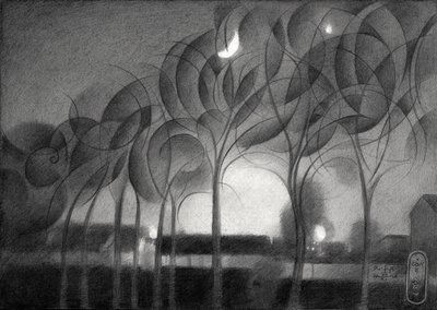 Crescent Moon Night by Corné Akkers