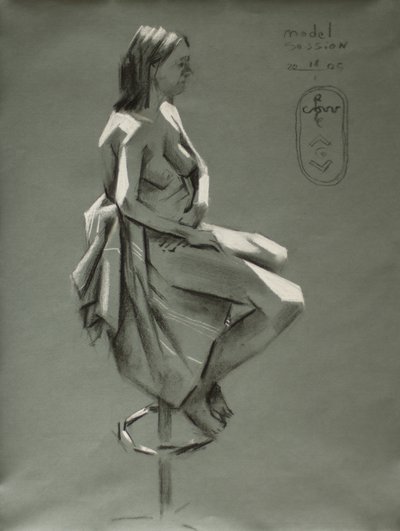 Draped Figure Study by Corné Akkers