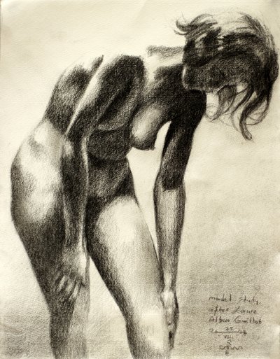 Expressive Nude Drawing by Corné Akkers