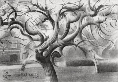 Expressive Winter Tree by Corné Akkers