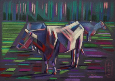 Geometric Colorful Cows by Corné Akkers