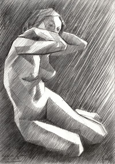 Geometric Female Nude by Corné Akkers