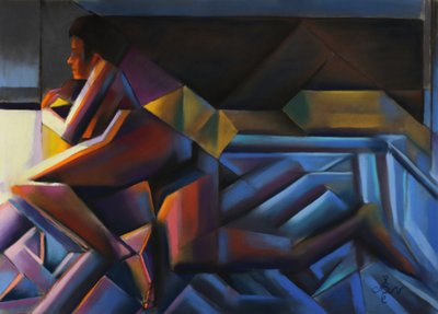 Geometric Woman Reflects by Corné Akkers