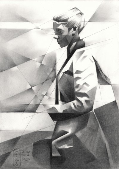 Modern Geometric Portrait by Corné Akkers