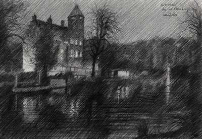 Night Castle Sketch by Corné Akkers