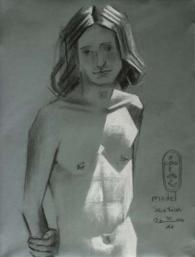 Nude Life Drawing by Corné Akkers