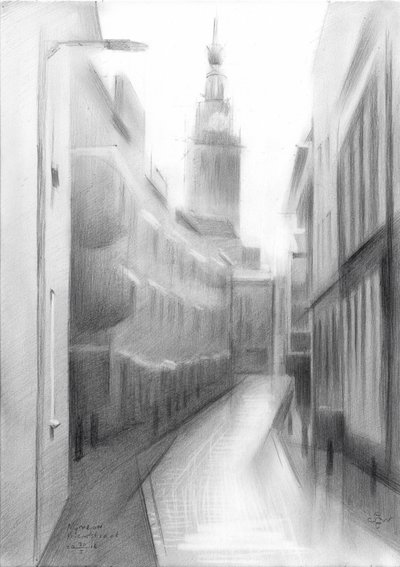 Old City Tower Sketch by Corné Akkers