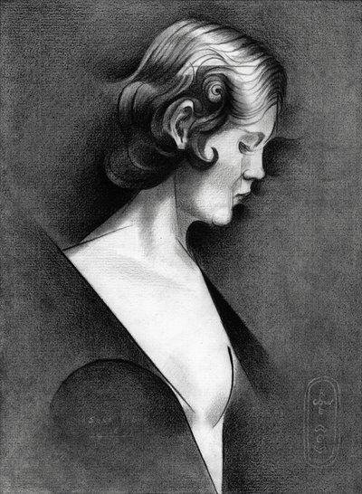 Pensive Woman Profile by Corné Akkers