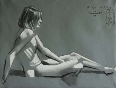 Seated Nude Study by Corné Akkers