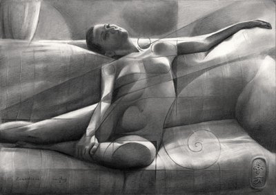 Serene Reclining Nude by Corné Akkers