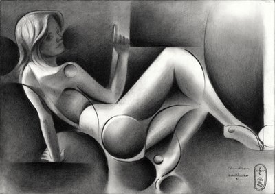 Stylized Reclining Woman by Corné Akkers