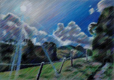 Sunlit Countryside Vista by Corné Akkers