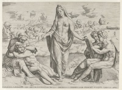 Ingenuity Rewards Diligence and Punishes Laziness by Cornelis Bos (attributed to)