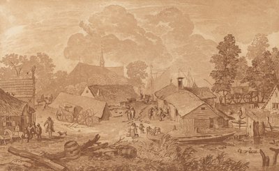 Village with Pond by Cornelis Brouwer