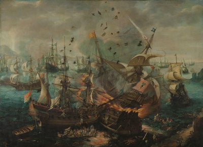 Battle of Gibraltar in 1607 by Cornelis Claesz  van Wieringen