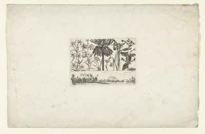 Row of Flowers Above Landscape (series title) by Cornelis Danckerts (I)