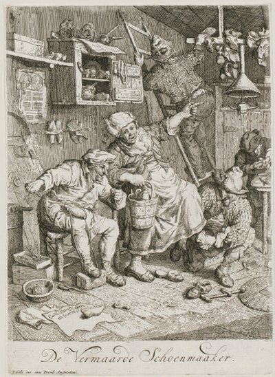Famous Shoemaker, Plate 3 of a Series of Three Genre Representations by Cornelis Dusart