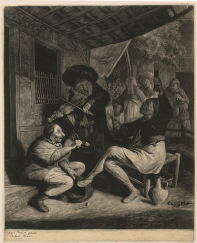 A Man Offers Tobacco to Another by Cornelis Dusart