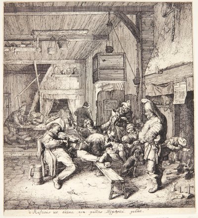Violin Player in a Tavern Room by Cornelis Dusart